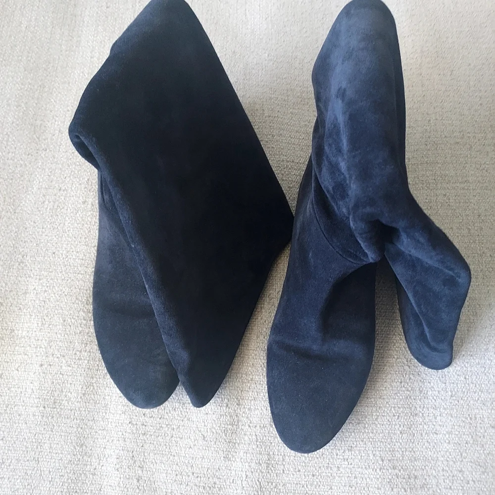 Belle By Sigerson Morrison Suede Dark Blue Knee-High  Boots Sz-8